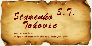 Stamenko Toković vizit kartica
